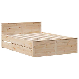 vidaXL Solid Wood Bed Frame without Mattress with Headboard 160x200 cm Pine