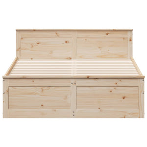 vidaXL Solid Wood Bed Frame without Mattress with Headboard 160x200 cm Pine