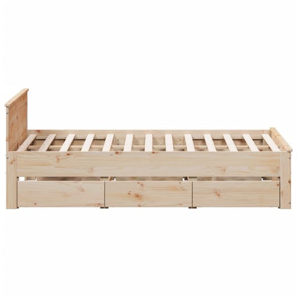 vidaXL Solid Wood Bed Frame without Mattress with Headboard 160x200 cm Pine
