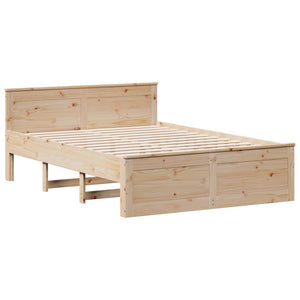 vidaXL Solid Wood Bed Frame without Mattress with Headboard 160x200 cm Pine