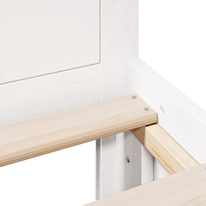vidaXL Solid Wood Bed Frame without Mattress with Headboard White 120x200cm Pine