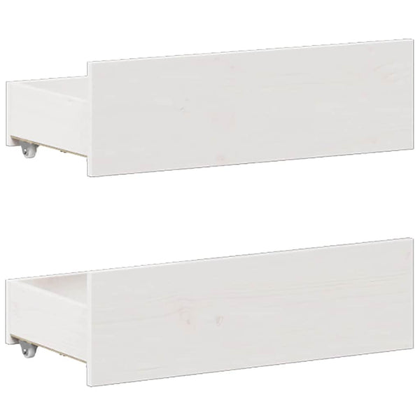 vidaXL Solid Wood Bed Frame without Mattress with Headboard White 140x190 cm Pine