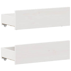 vidaXL Solid Pine Bed Frame without Mattress with Headboard White 135x190cm