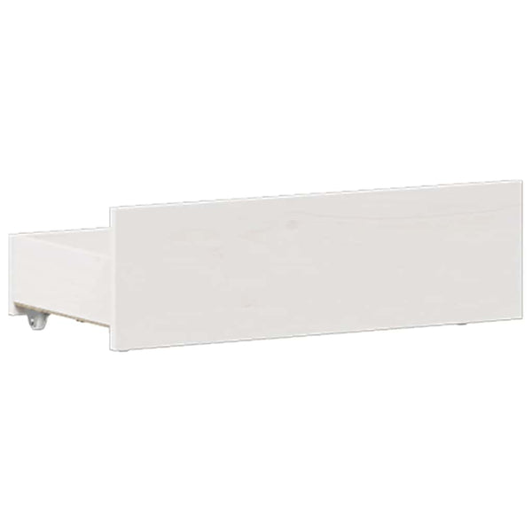 vidaXL Solid Pine Bed Frame without Mattress with Headboard White 135x190cm