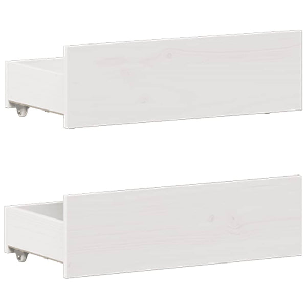 vidaXL Solid Wood Bed Frame without Mattress with Headboard White 120x190cm Pine
