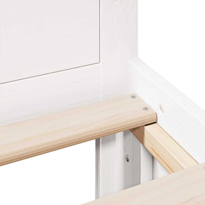 vidaXL Solid Wood Bed Frame without Mattress with Headboard White 120x190cm Pine