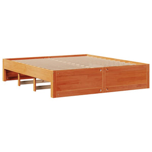vidaXL Solid Wood Bed with Drawers Brown 180x200 cm without Mattress