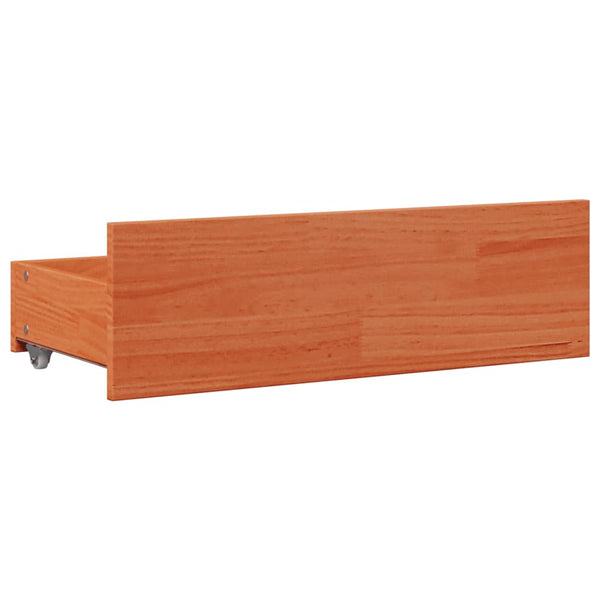 vidaXL Solid Wood Bed with Drawers Brown 180x200 cm without Mattress