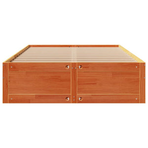 vidaXL Solid Wood Bed Frame without Mattress with Drawers Brown 150x200 cm