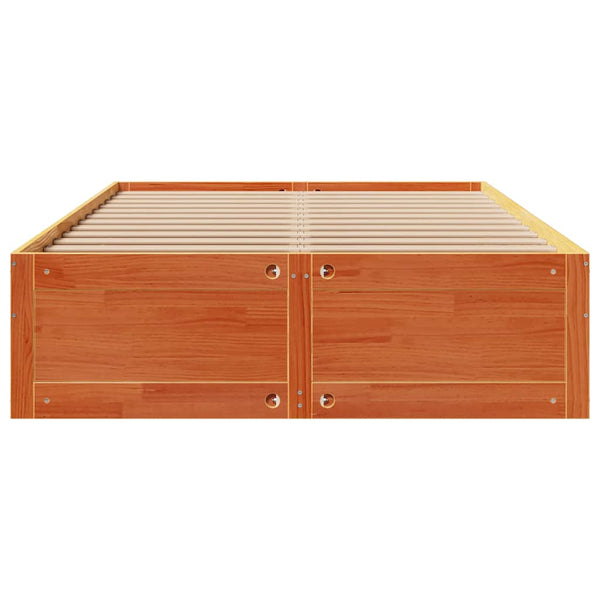 vidaXL Solid Wood Bed Frame without Mattress with Drawers Brown 150x200 cm