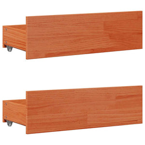 vidaXL Solid Wood Bed Frame without Mattress with Drawers Brown 150x200 cm