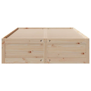 vidaXL Solid Wood Bed Frame without Mattress with Drawers 140x200 cm Pine
