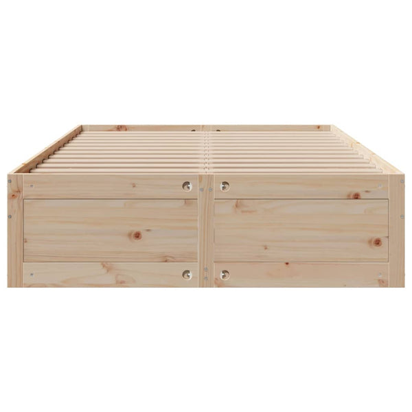 vidaXL Solid Wood Bed Frame without Mattress with Drawers 140x200 cm Pine