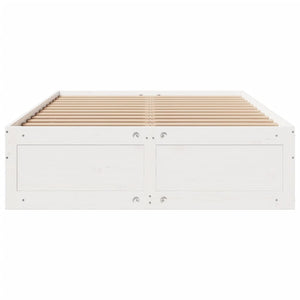vidaXL Solid Wood Bed Frame without Mattress with Drawers White 140x200 cm