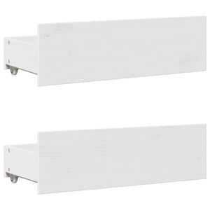 vidaXL Solid Wood Bed Frame without Mattress with Drawers White 140x200 cm