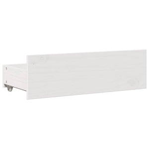 vidaXL Solid Wood Bed Frame without Mattress with Drawers White 140x200 cm