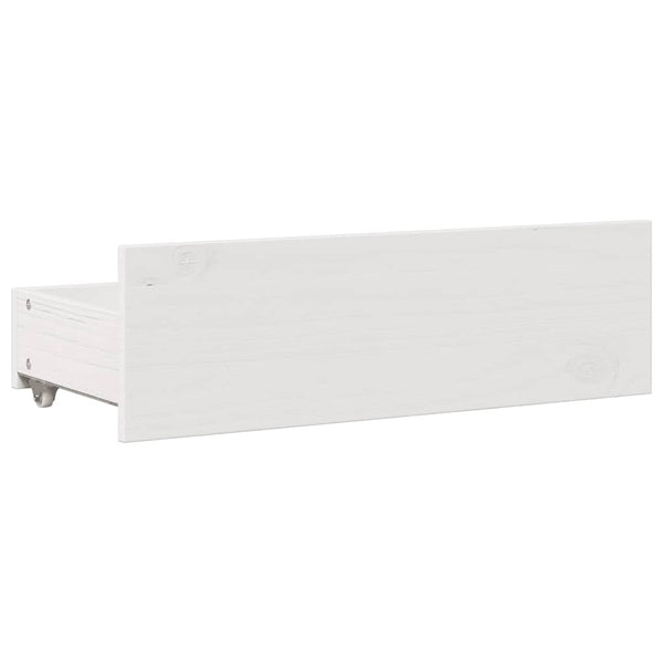 vidaXL Solid Wood Bed Frame without Mattress with Drawers White 140x200 cm