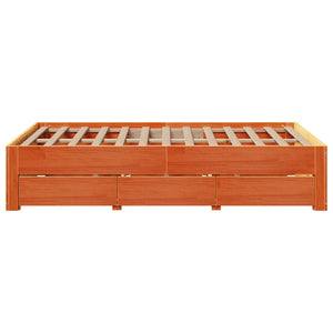 vidaXL Solid Wood Bed Frame without Mattress with Drawers 120x200 cm