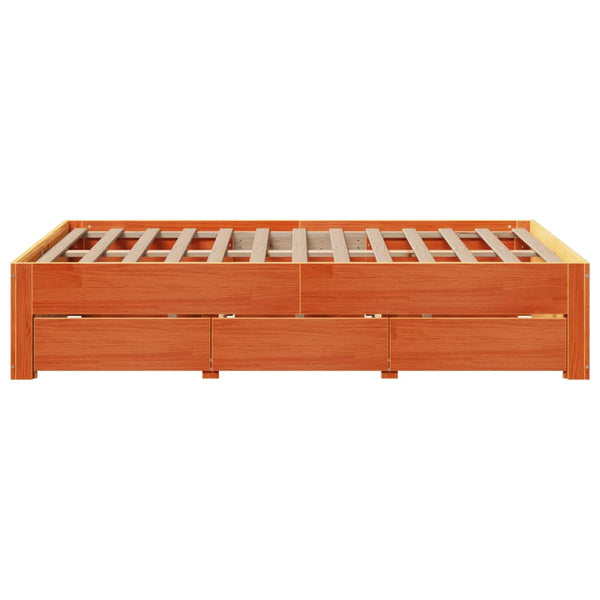 vidaXL Solid Wood Bed Frame without Mattress with Drawers 120x200 cm