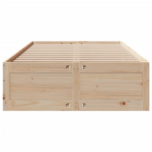 vidaXL Solid Wood Bed without Mattress with Drawers 135x190 cm