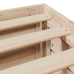 vidaXL Solid Wood Bed without Mattress with Drawers 135x190 cm