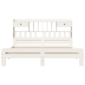 vidaXL Solid Wood Bed with Shelf without Mattress White 180x200 cm Pine