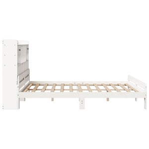 vidaXL Solid Wood Bed with Shelf without Mattress White 180x200 cm Pine
