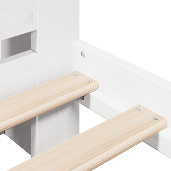 vidaXL Solid Wood Bed with Shelf without Mattress White 180x200 cm Pine