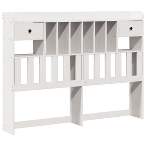 vidaXL Solid Pine Bed with Shelf No Mattress White 150x200 cm