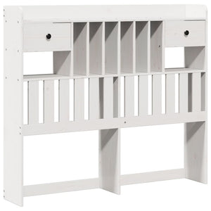 vidaXL Solid Wood Bed with Shelf without Mattress White 135x190 cm Pine