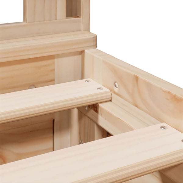 vidaXL Solid Wood Bed with Shelf without Mattress 180x200 cm Pine Wood