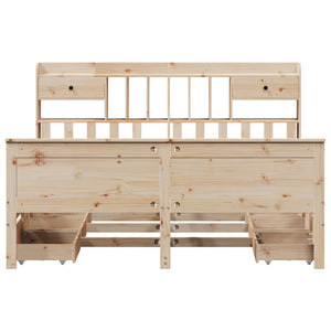 vidaXL Solid Wood Bed with Shelf without Mattress 180x200 cm Pine Wood