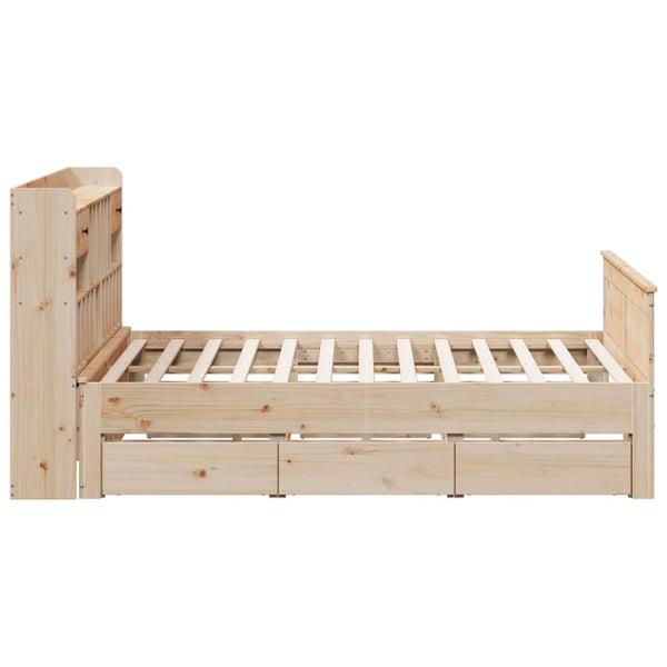 vidaXL Solid Wood Bed with Shelf without Mattress 180x200 cm Pine Wood