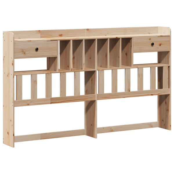 vidaXL Solid Wood Bed with Shelf without Mattress 180x200 cm Pine Wood