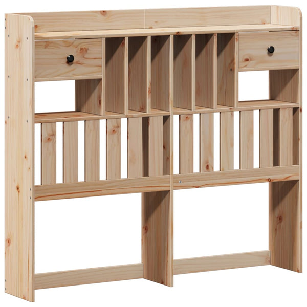 vidaXL Solid Wood Bed with Headboard, without Mattress, 135x190 cm Pine Wood