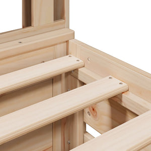 vidaXL Solid Wood Bed with Storage Shelf without Mattress 90x190 cm Pine