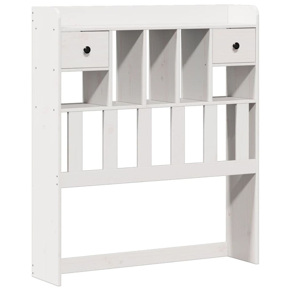 vidaXL Solid Wood Bed with Shelf without Mattress White 90x190 cm Pine