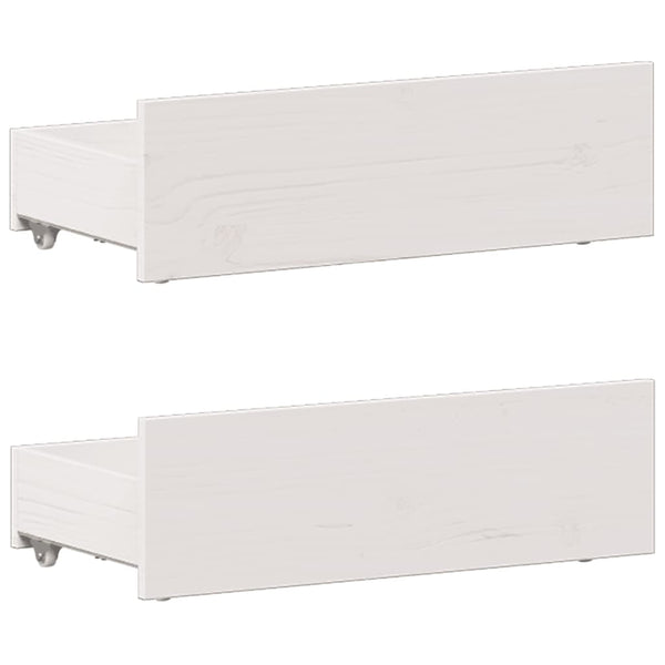 vidaXL Solid Wood Bed with Shelf without Mattress White 90x190 cm Pine