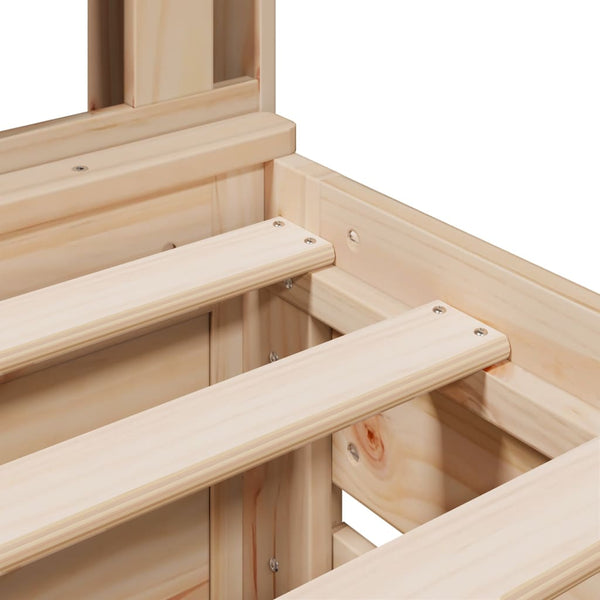 vidaXL Bookcase Bed Frame without Mattress 75x190 cm Solid Pine