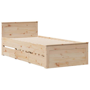 vidaXL Bookcase Bed Frame without Mattress 75x190 cm Solid Pine