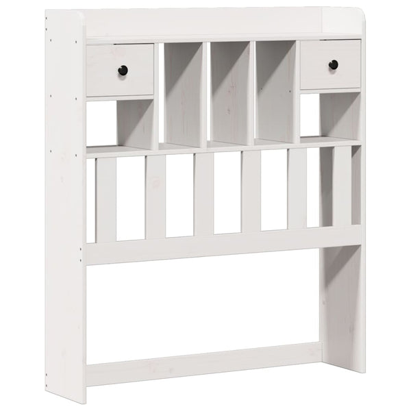 vidaXL Solid Wood Bed with Shelf without Mattress White 75x190 cm Pine