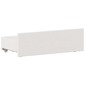 vidaXL Solid Wood Bed with Shelf without Mattress White 75x190 cm Pine