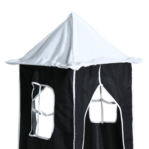 vidaXL Kids Loft Bed with Tower White & Black 80x200 cm Pine Wood