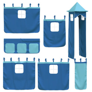 vidaXL Kids Loft Bed with Tower Blue 80x200 cm Solid Pine Wood