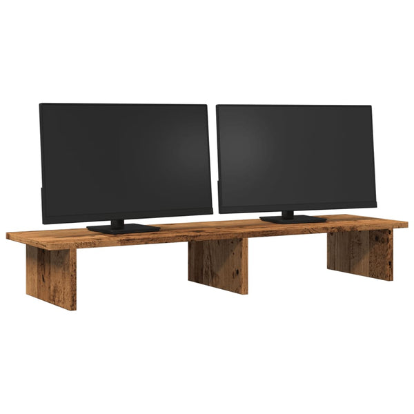 vidaXL Monitor Stand Reclaimed Wood Look 100x27x15 cm Engineered Wood