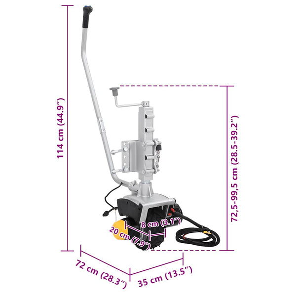 vidaXL Trailer Jockey Wheel 12 V 550 W Aluminum