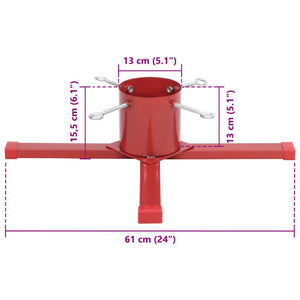 vidaXL Christmas Tree Stand Red 61x61x15.5 cm