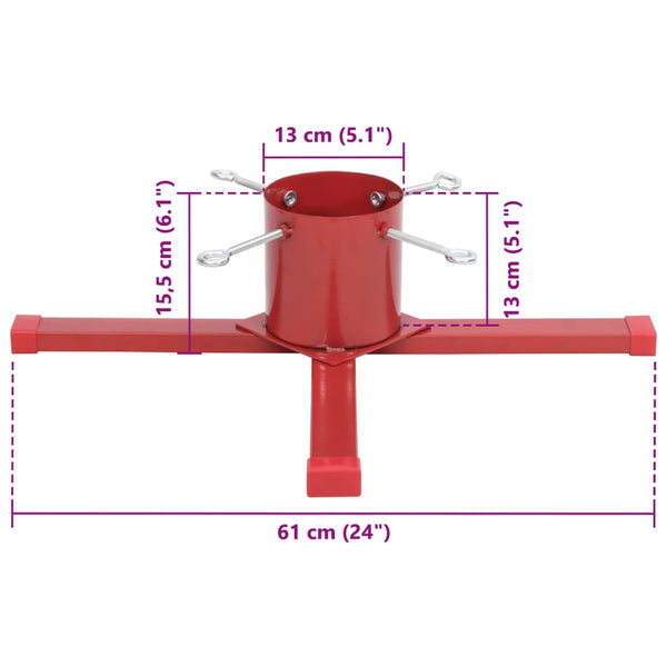 vidaXL Christmas Tree Stand Red 61x61x15.5 cm