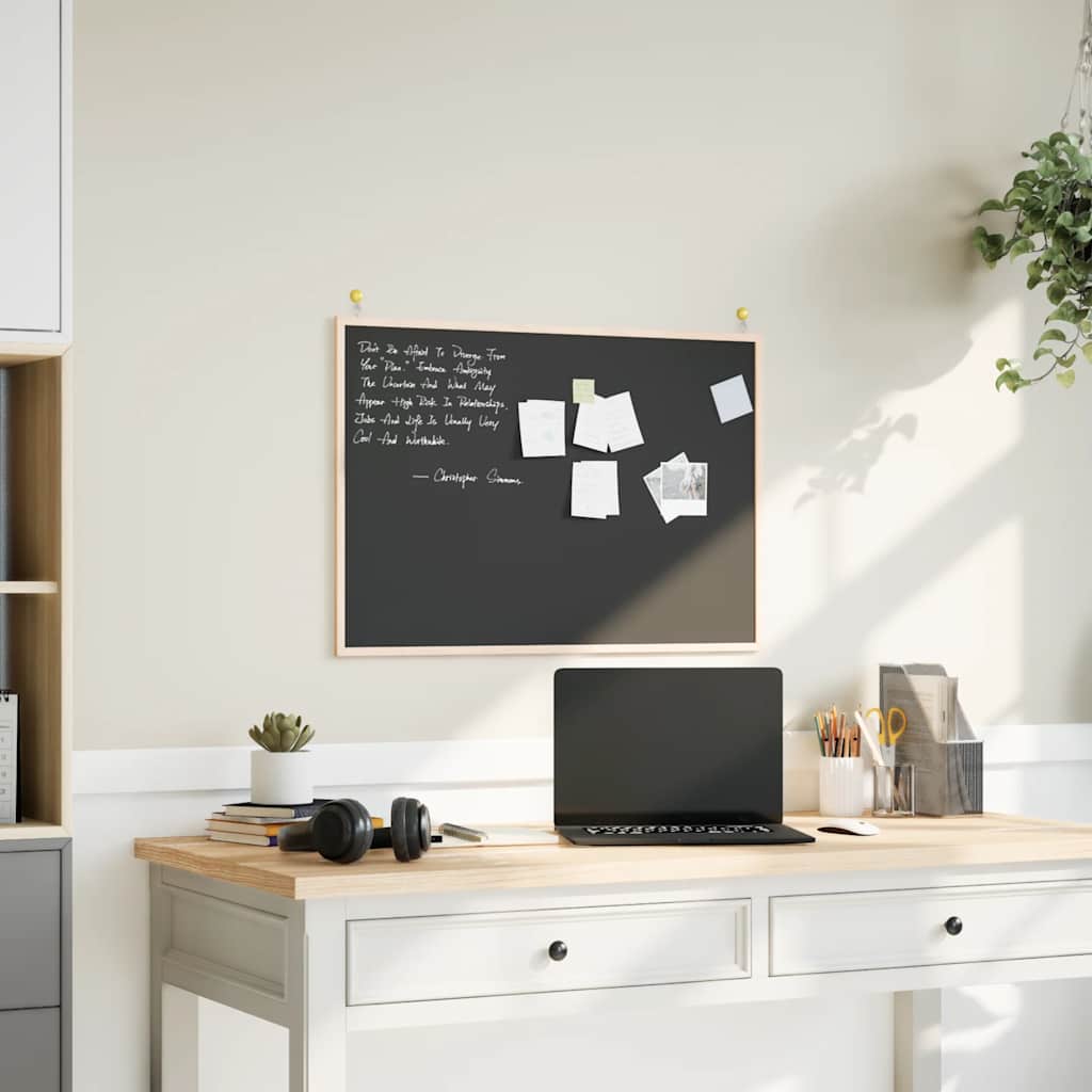 vidaXL Chalkboard with Solid Pine Wood Frame Black 80 x 55 cm