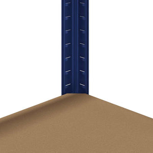 vidaXL 5-Tier Storage Shelves 2 pcs Blue Steel & Engineered Wood
